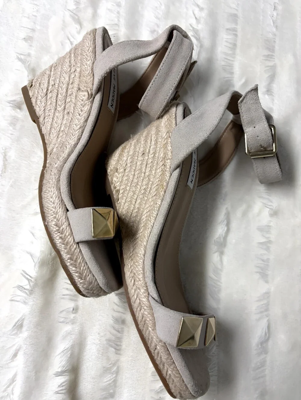 Steve Madden Suede Studded Espadrille Wedges